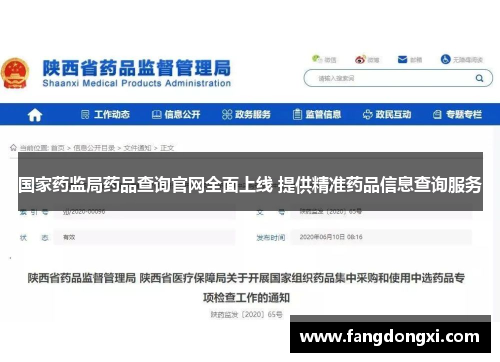国家药监局药品查询官网全面上线 提供精准药品信息查询服务